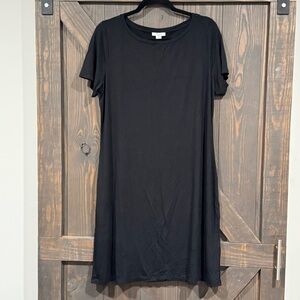 Daily Ritual Women’s‎ Black Casual Short Sleeve ShirtDress Viscose Stretch XL